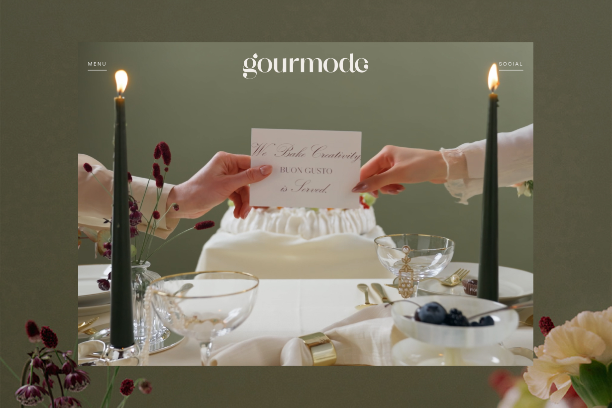 Desktop image displaying Gourmode website homepage view